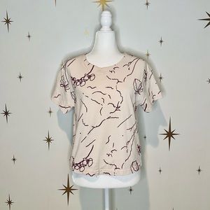 Urban Outfitters Embroidered Line Drawing Top